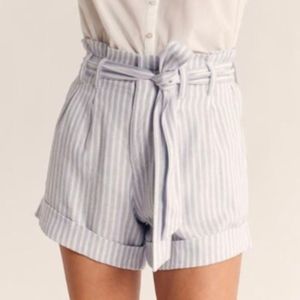Abercrombie & fitch linen high rise striped short size m